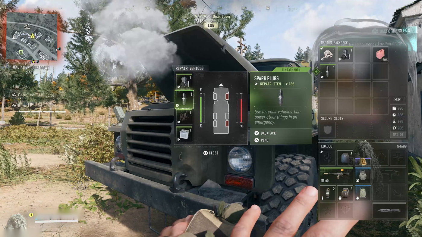 Repairing the D-50 Radar truck with Spark Plugs in MW4 DMZ