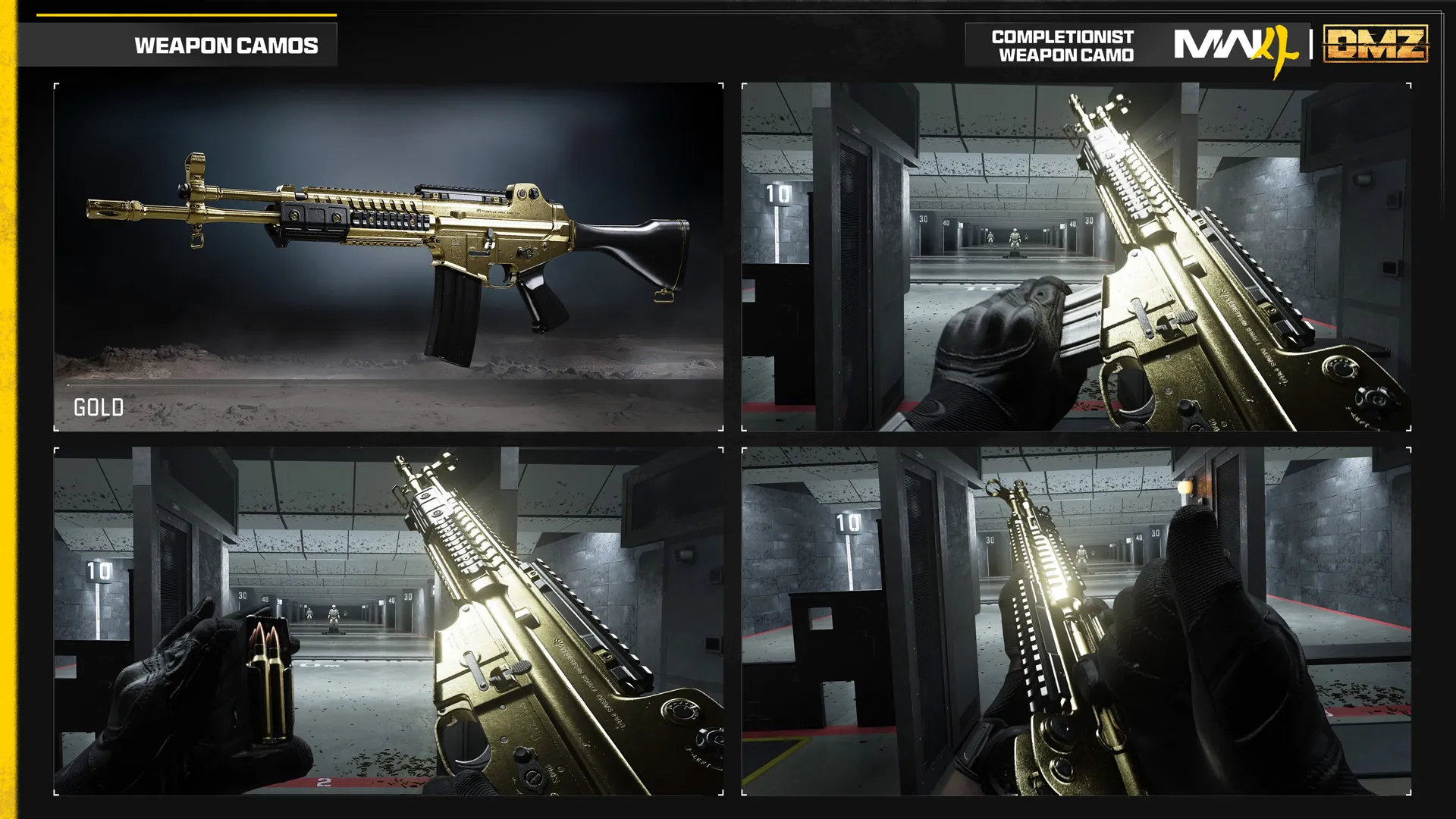 Official artwork of the Gold camo in Modern Warfare 4