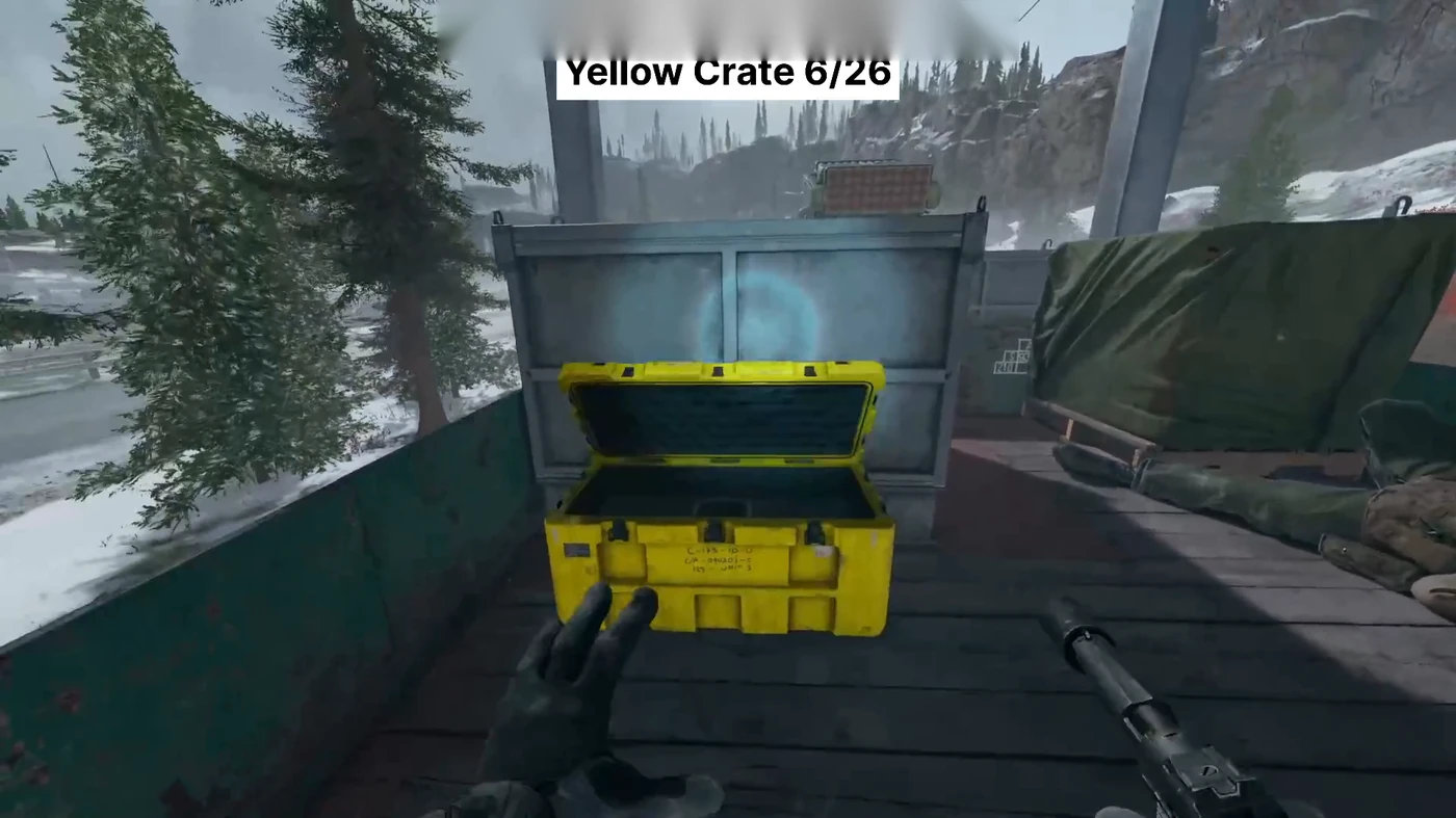 Die gelbe Versorgungskiste auf dem fahrenden Zug in MW4 Stranded