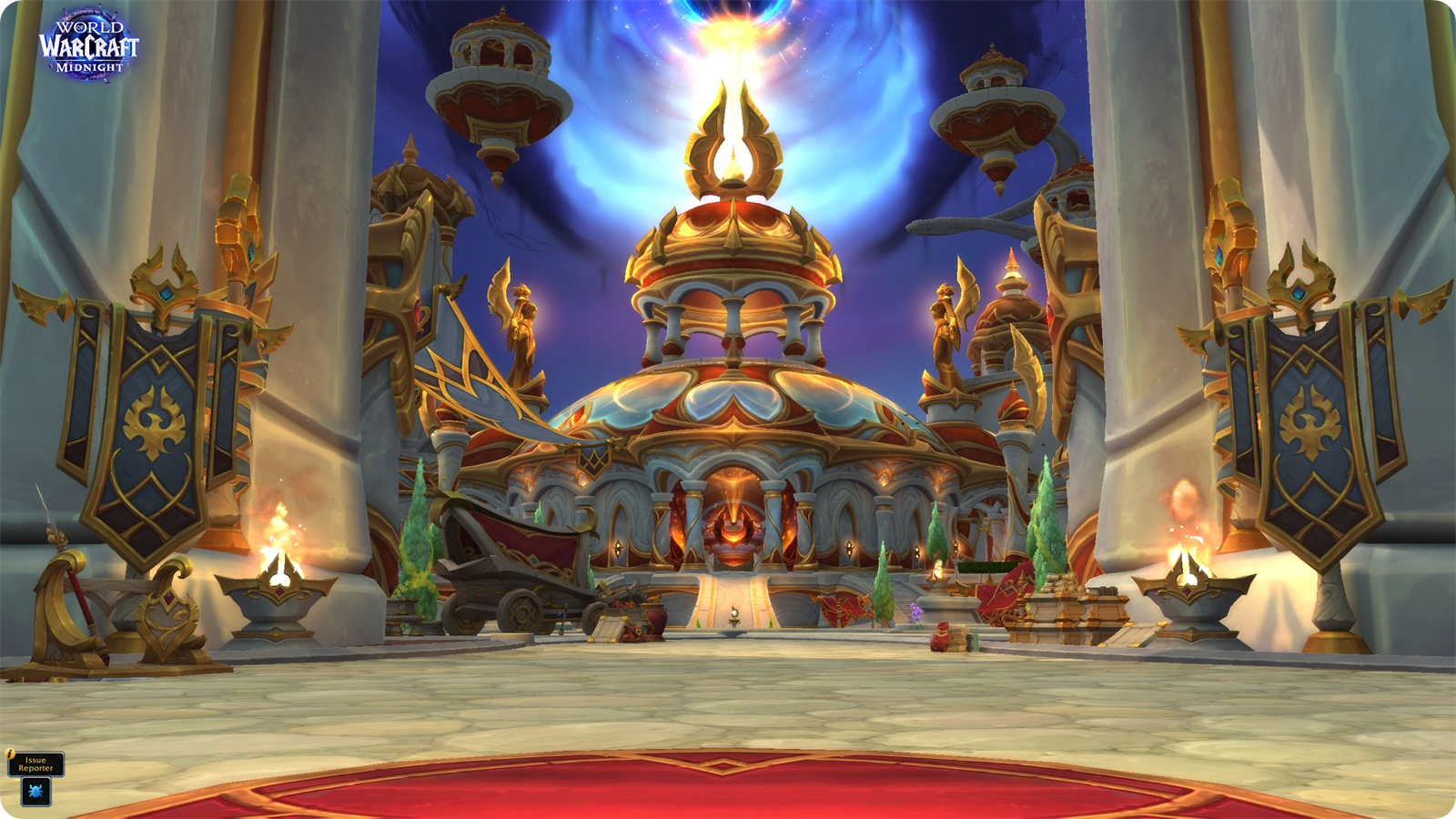 Campement de bataillon de Lune-d’Argent assaillie par le Vide sur l'écran de sélection des personnages dans WoW Midnight