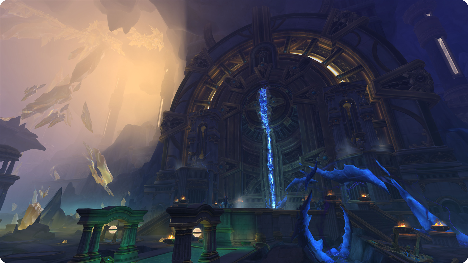 Crystal-lit Titan structures in the Mantle Vault, the new zone in Patch 12.2