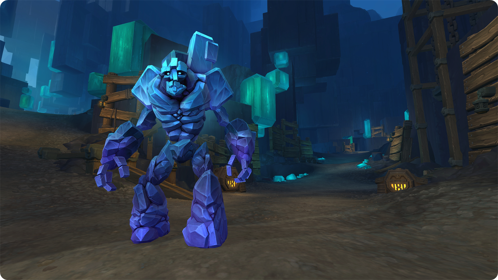 A crystalline construct among the creatures of the Worldcore