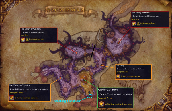 Karte der Verstörenden Visionen von Orgrimmar