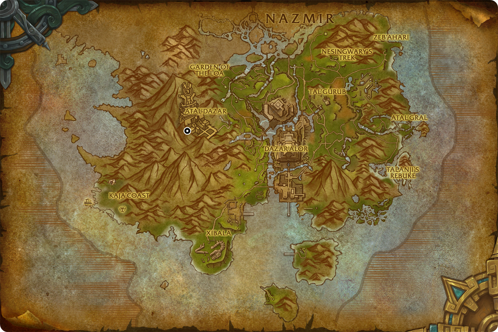 Kings' Rest dungeon entrance marked on the Zuldazar map