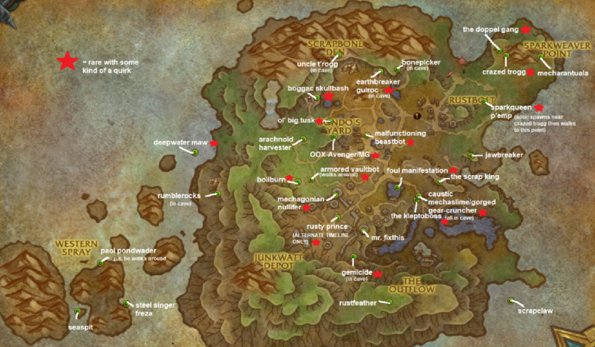 Karte der Mechagon-Rare-Spawns