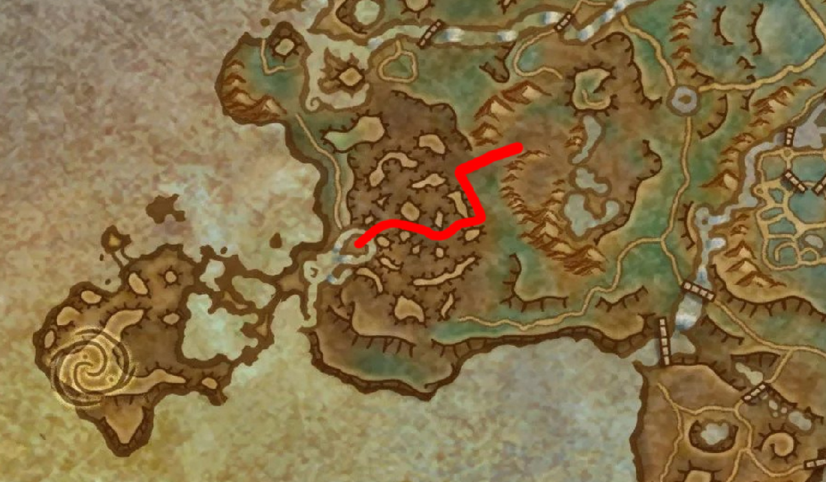 Overhead map view of the maze path