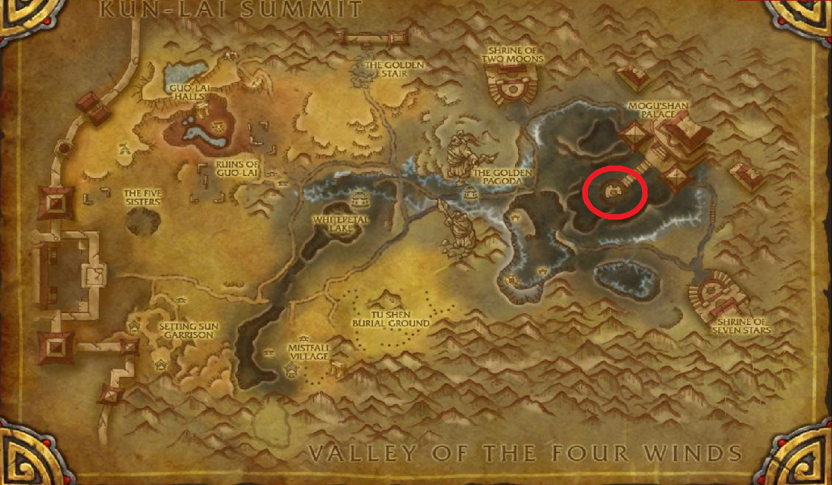Map view of Siege of Orgrimmar entrance in Vale
