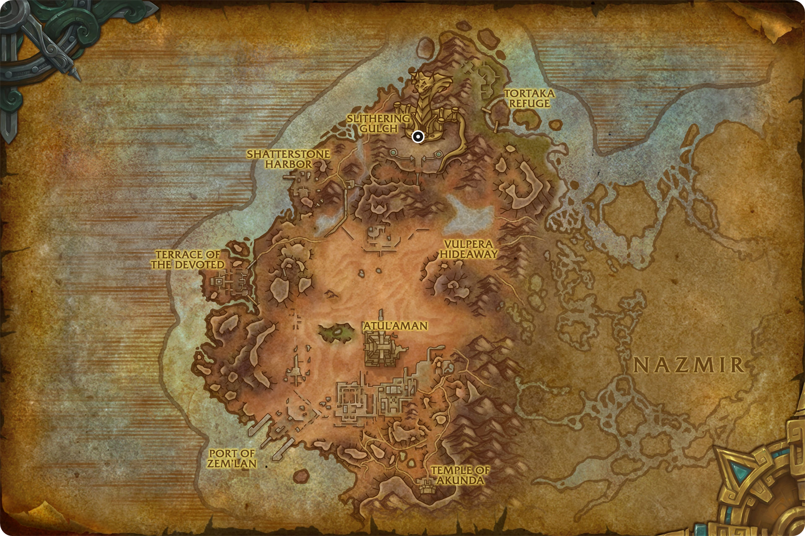 Temple of Sethraliss dungeon entrance marked on the Vol'dun map