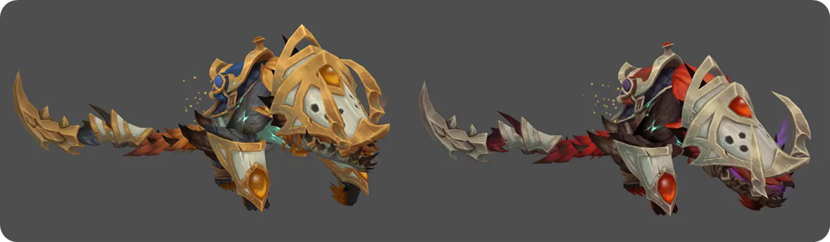 Sanglier luméclat vicieux, les deux versions de faction