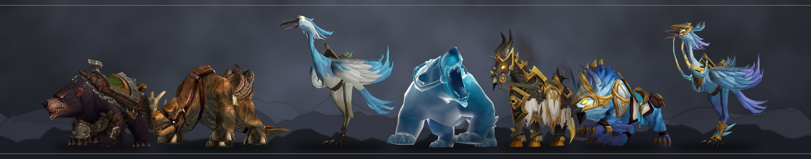Montures WoW Forever : Pack Kodo, Empyrean Galestrider, Spectral Bear, Cerulean Prideclaw et Forsaken Charger