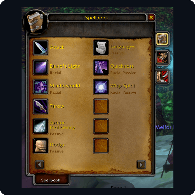 Fenêtre du grimoire de ClassicUI Forever 1.x