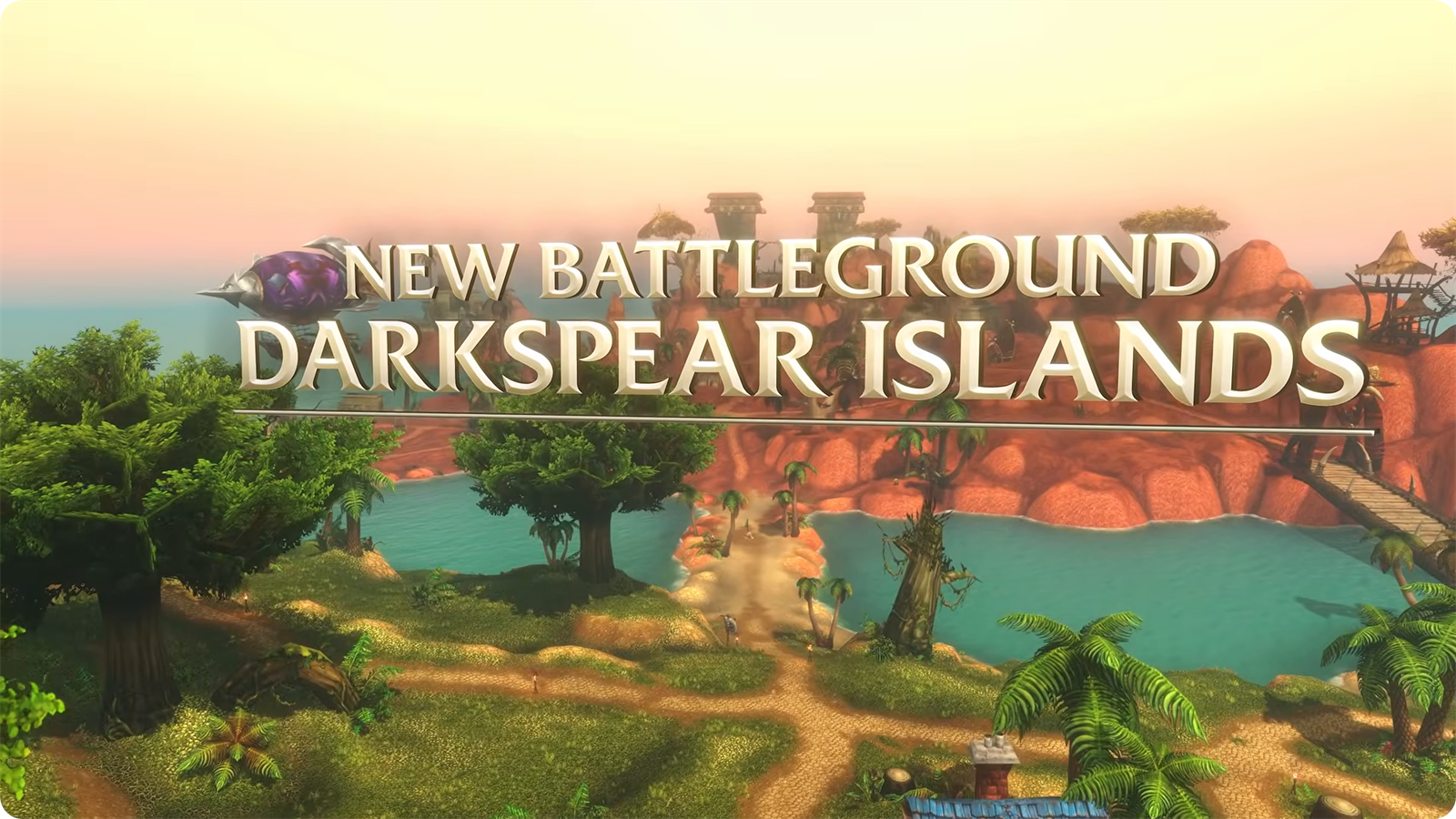 Darkspear Islands battleground title card in the WoW Forever gameplay trailer