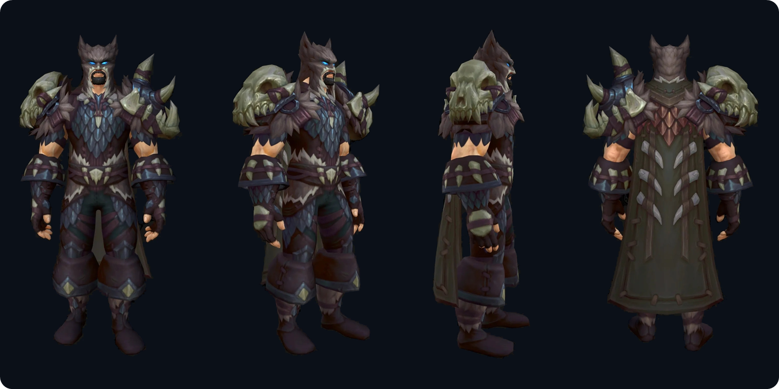 WoW Forever Hunter tier set, navy and olive version