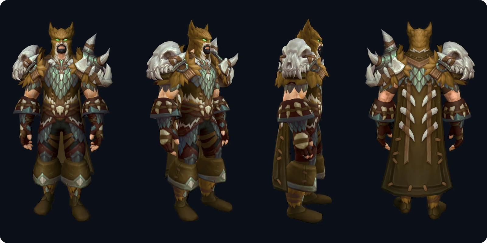 WoW Forever Hunter tier set, tan and teal version
