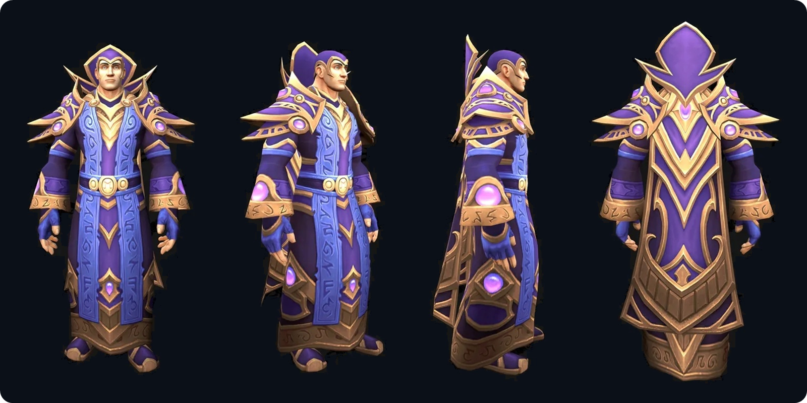WoW Forever Mage tier set, violet and gold version