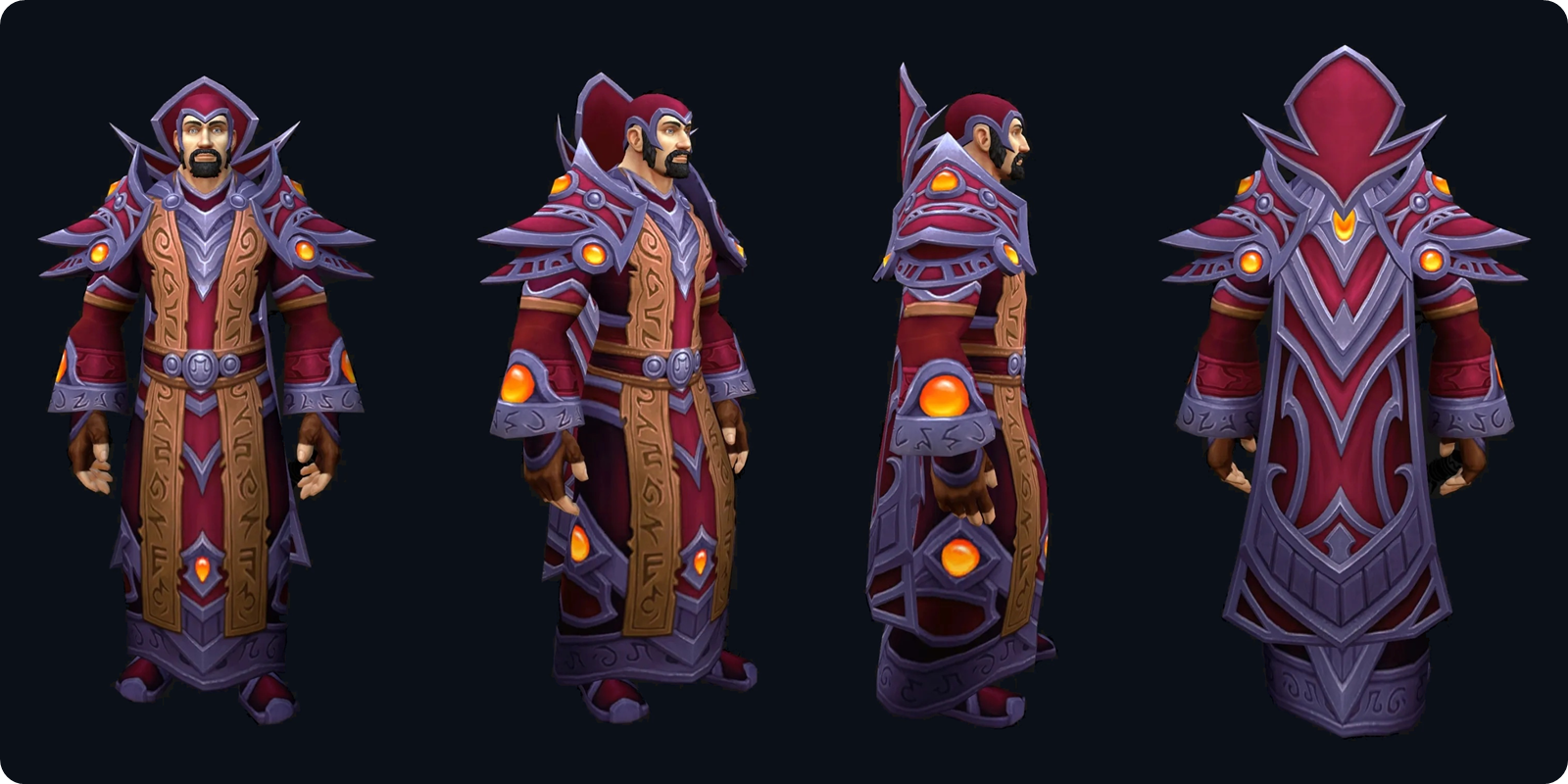 WoW Forever Mage tier set, crimson and lavender version