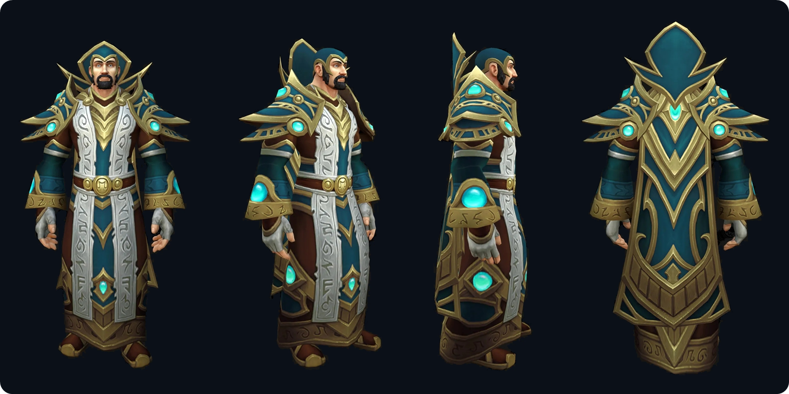 WoW Forever Mage tier set, teal and white version