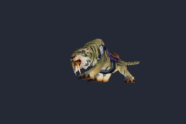 Modèle 3D de la monture Striped Dawnsaber dans WoW Forever