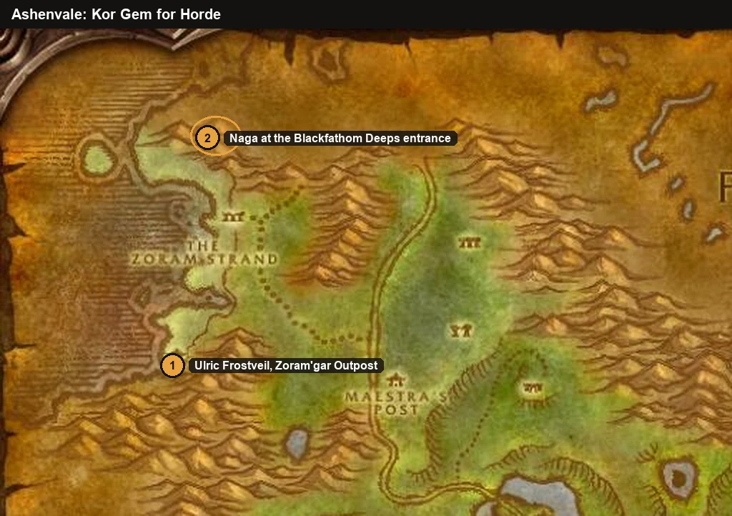 WoW Forever Paladin-Waffenquest: Ulric Frostveil am Zoram'gar-Außenposten und die Naga an der Blackfathom-Tiefe, Ashenvale