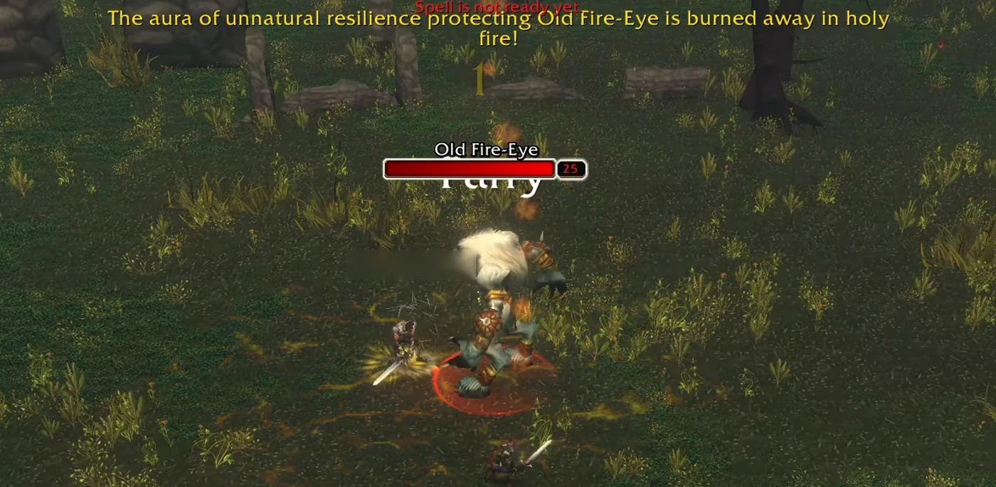 WoW Forever Paladin kämpft gegen Feuerauge den Alten am Greymane-Wall im Silberwald