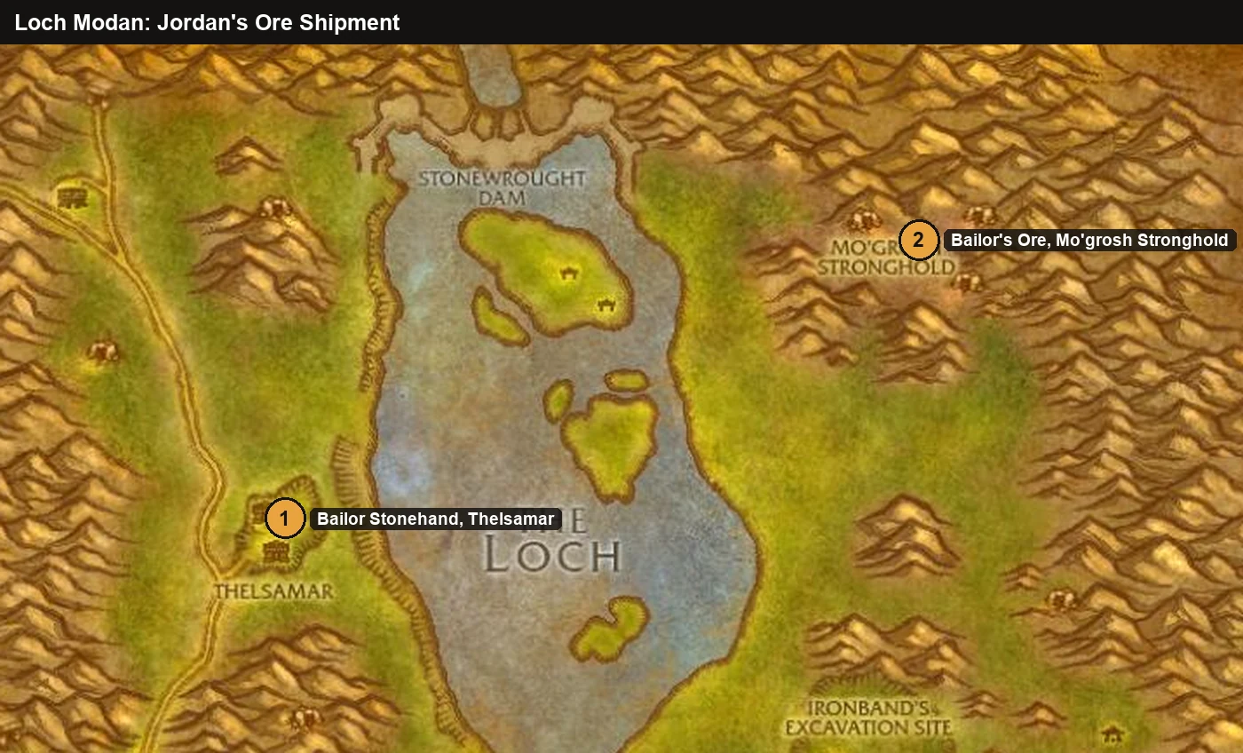 WoW Forever Paladin-Waffenquest: Bailor Stonehand in Thelsamar und Bailors Erz in der Festung Mo'grosh, Loch Modan