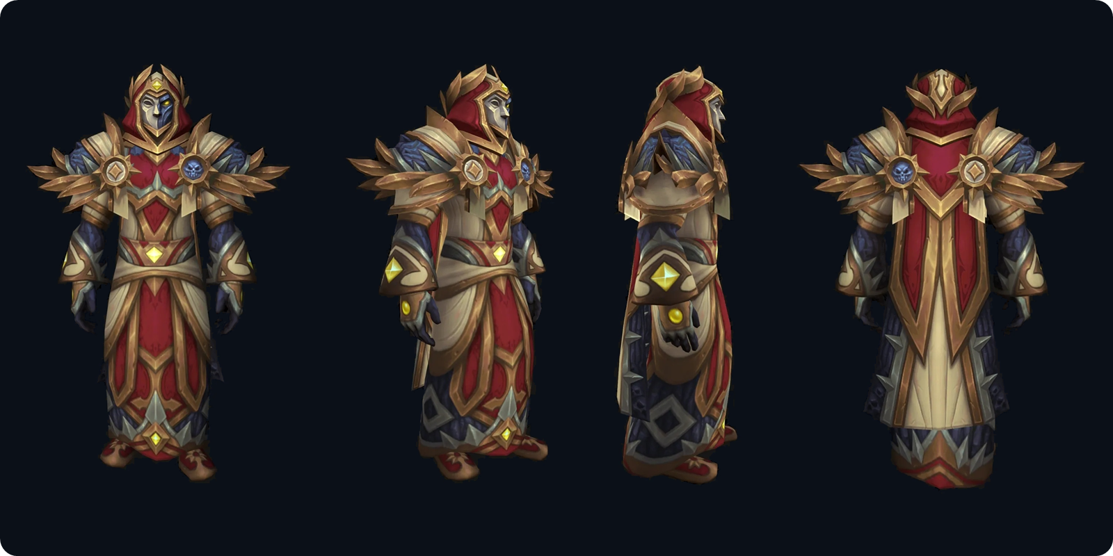 WoW Forever Priest tier set, red and gold version