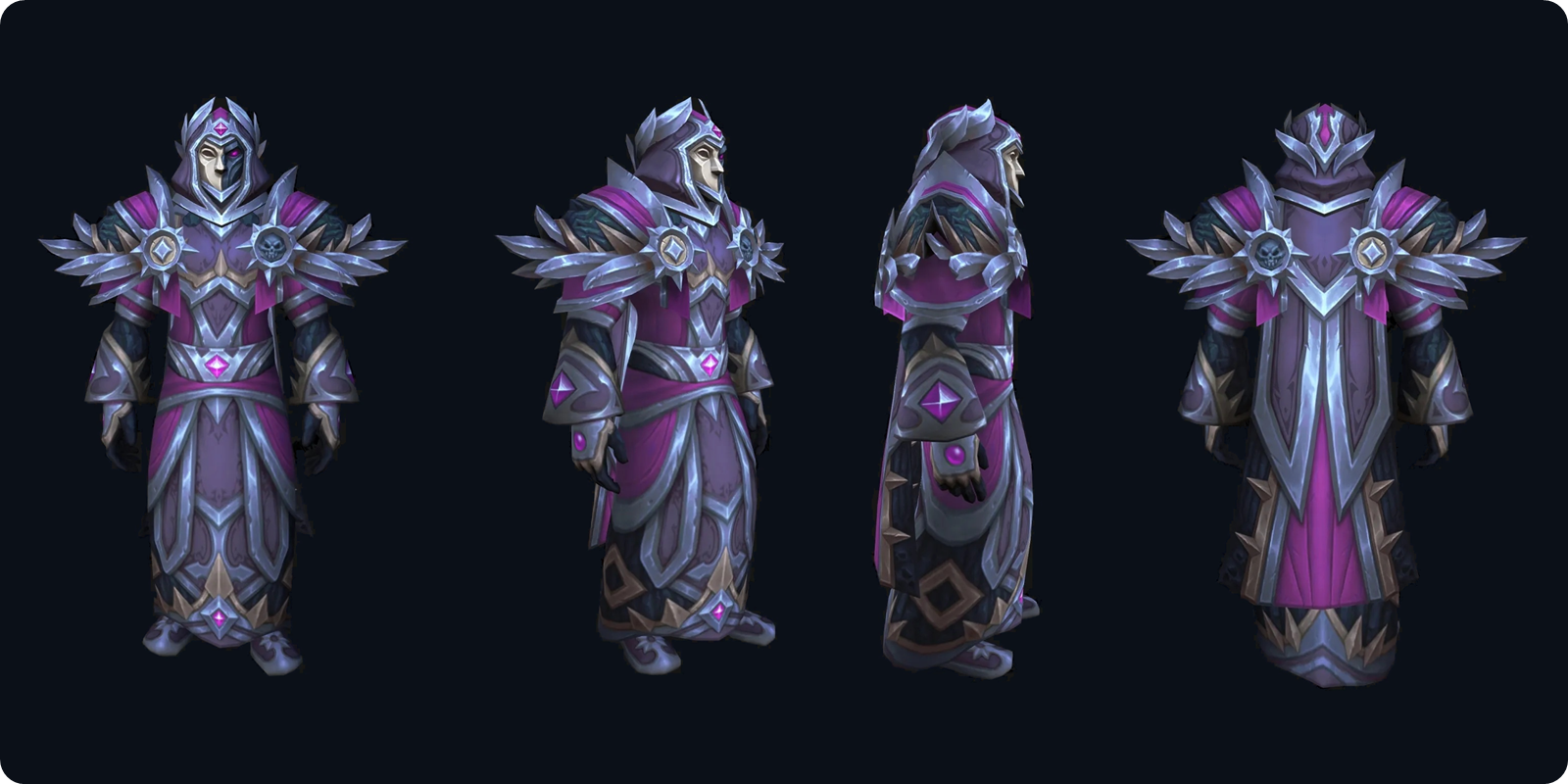 WoW Forever Priest tier set, magenta and silver version