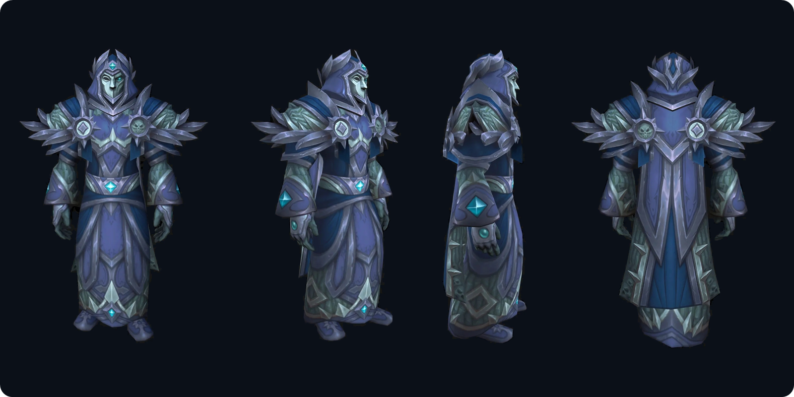 WoW Forever Priest tier set, slate blue version