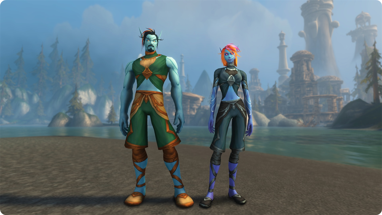 Two Skyborne characters on the coast of Zephras Isle