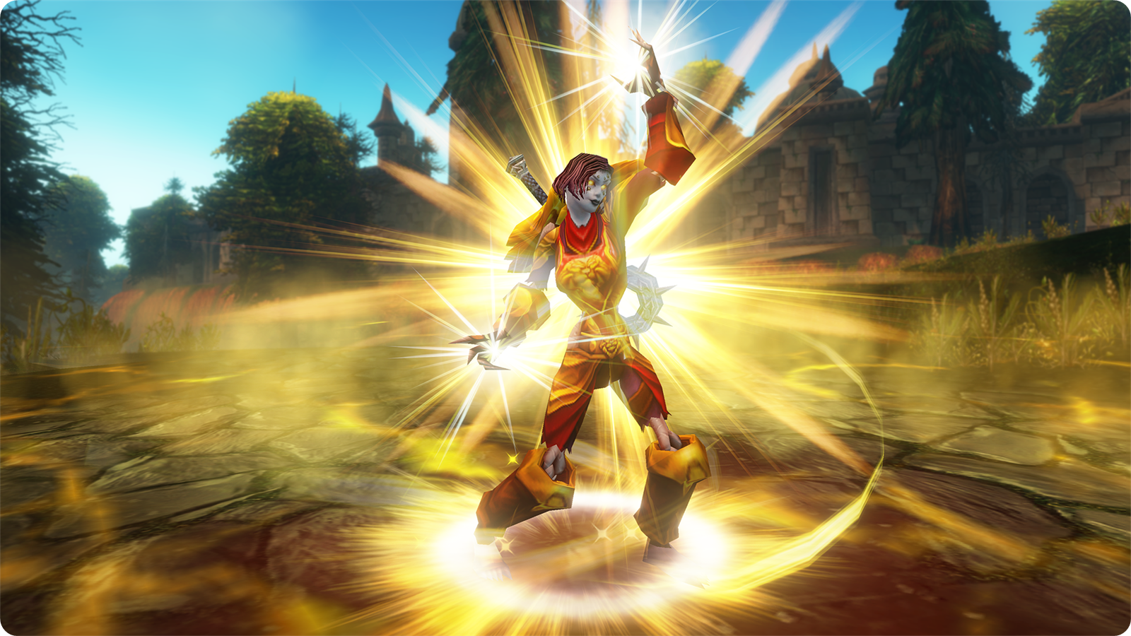 A Forsaken Paladin casting holy light in WoW Forever