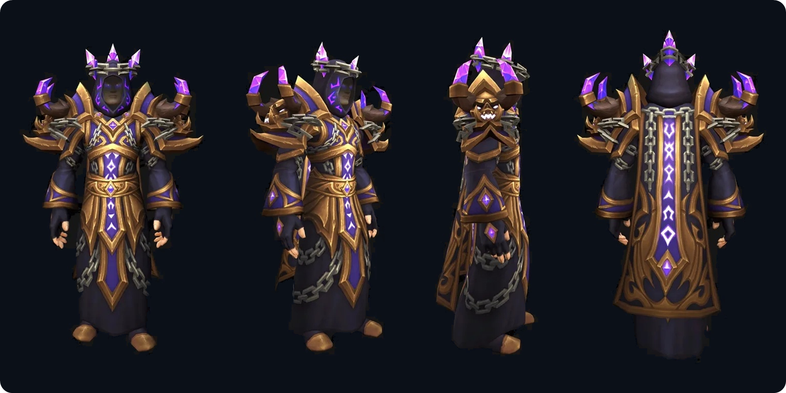 WoW Forever Warlock tier set, purple and gold version