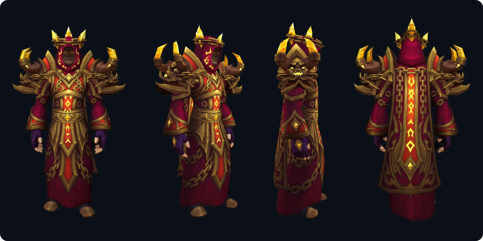 WoW Forever Warlock tier set, red and gold version