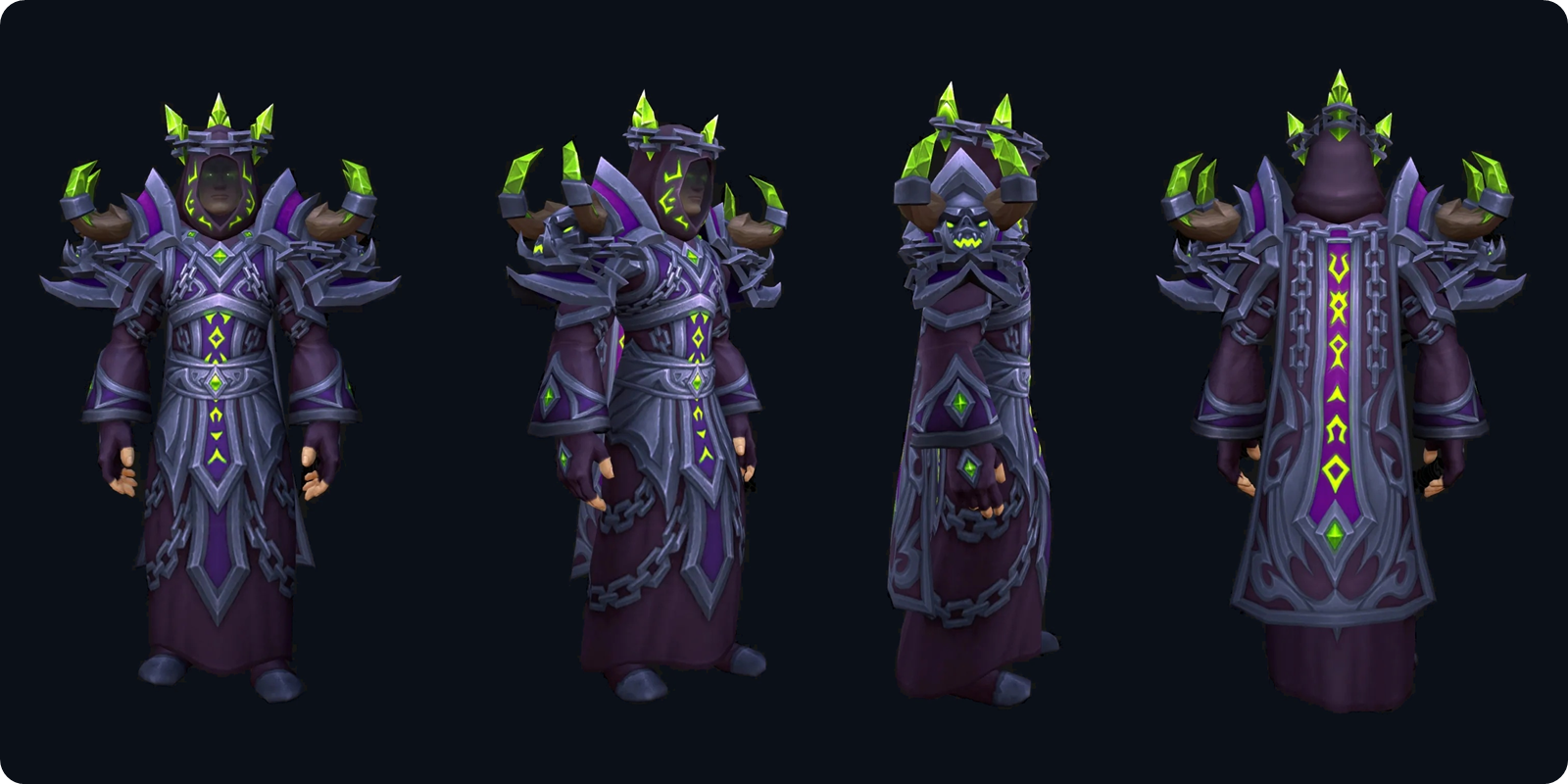 WoW Forever Warlock tier set, violet and steel version