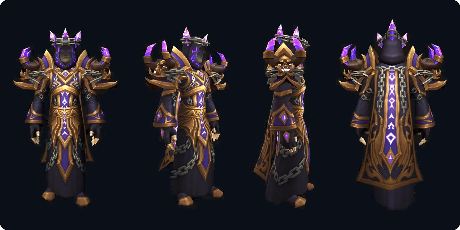 WoW Forever Warlock tier set on an SD character model