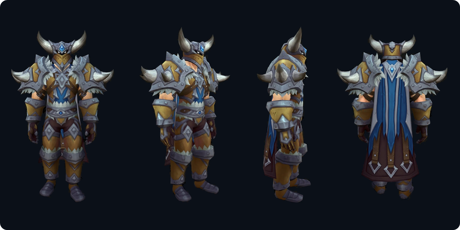 WoW Forever Warrior tier set, silver and ochre version