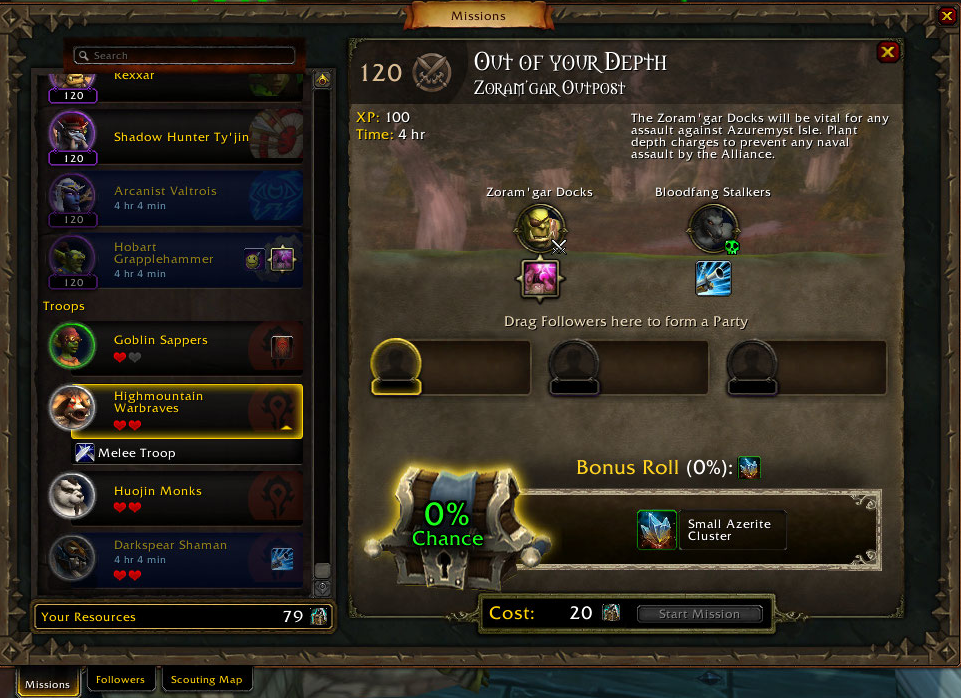 Table de missions