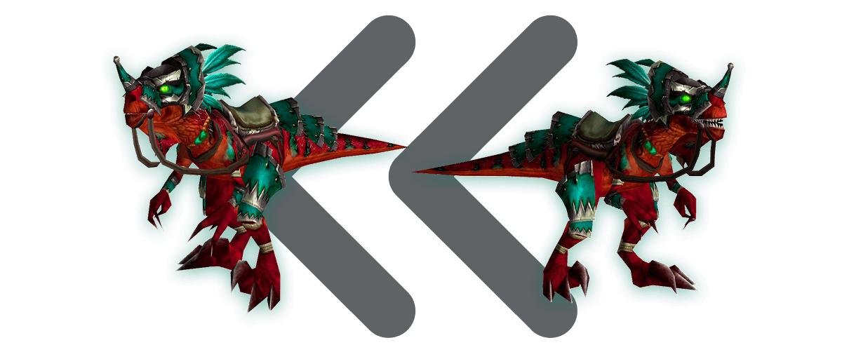 WoW Raptor Razzashi Cuirassé Mount Boost